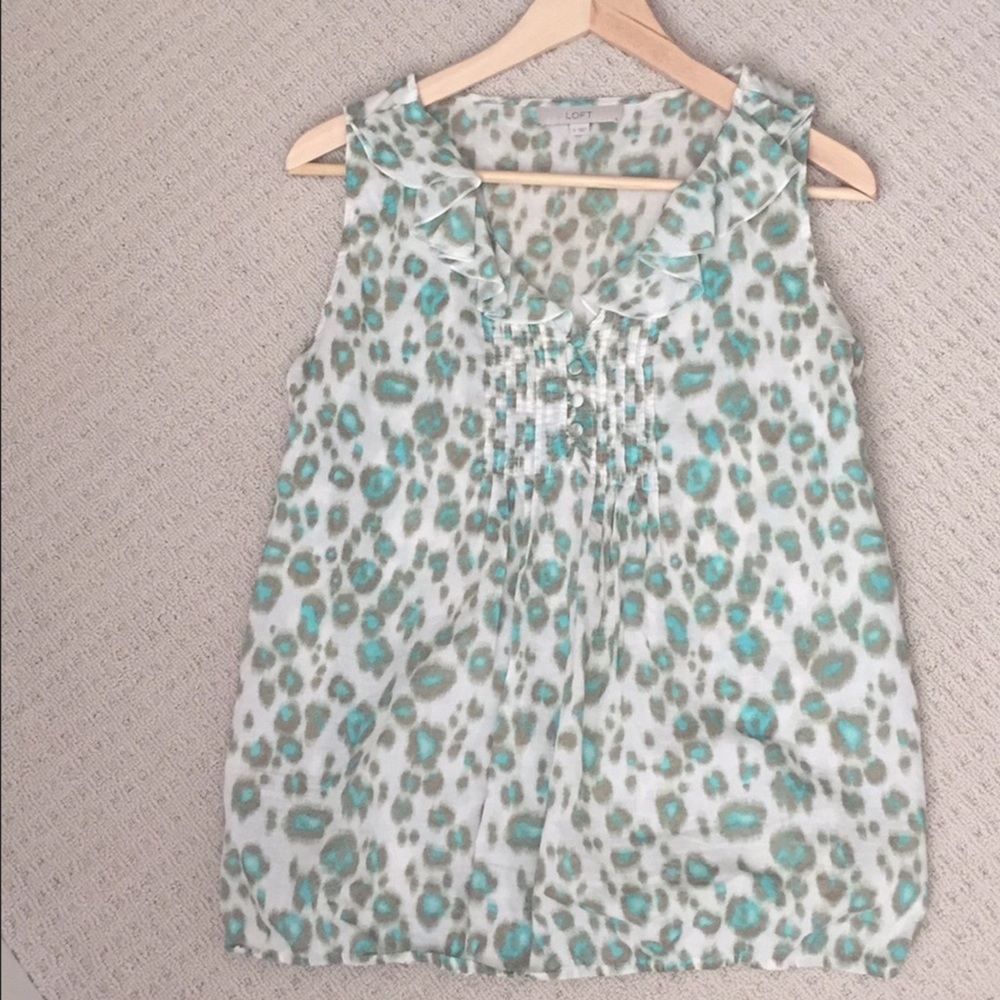 LOFT Cheetah Print Cotton Top